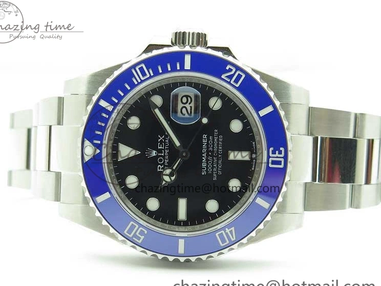 LB Dial EWF SS Bracelet Black A3235 Submariner on 41mm 126619 Ceramic Blue 0421